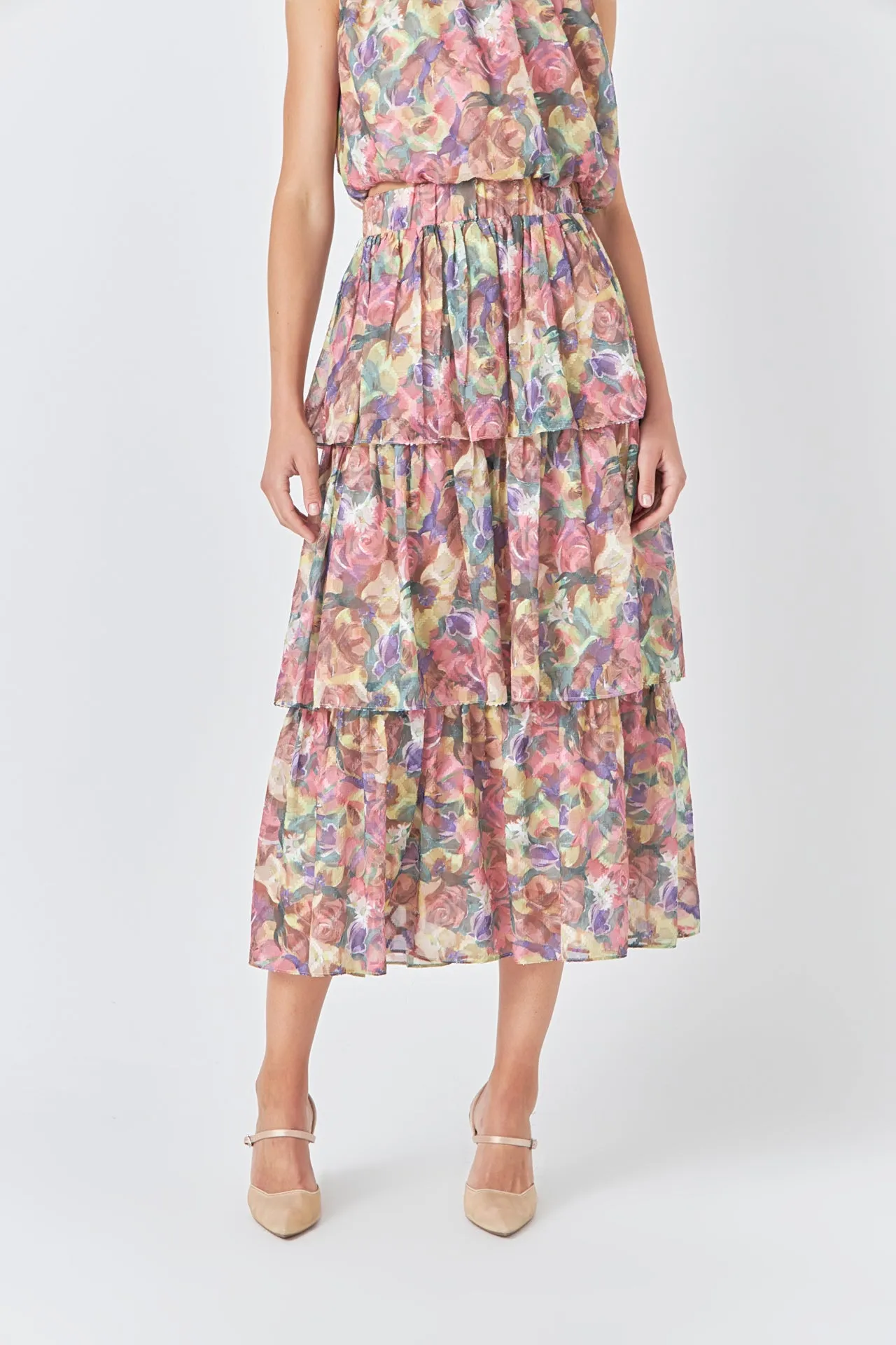 Floral Tiered Maxi Skirt sold by Endless Rose product image thumbnail 2