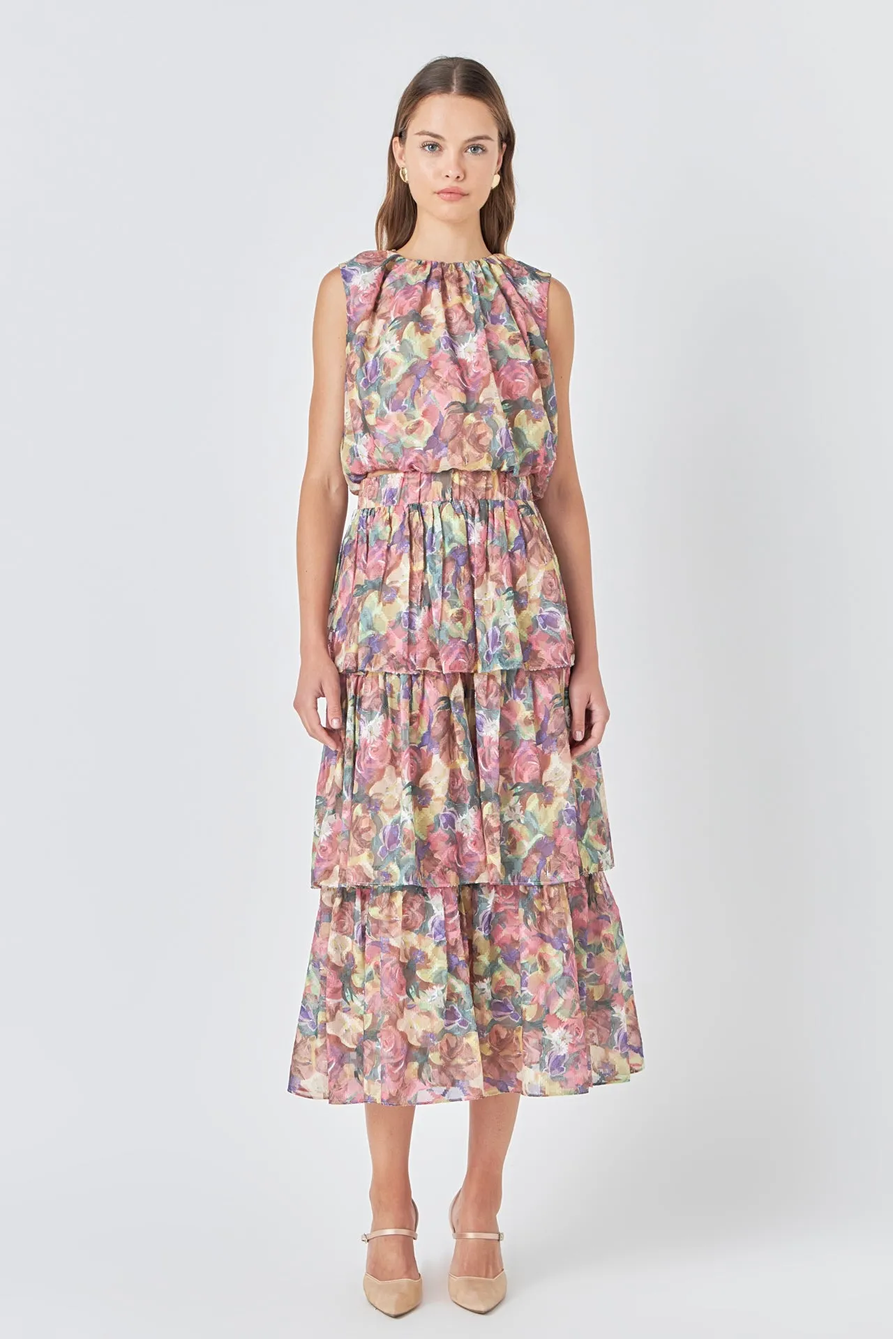 Floral Tiered Maxi Skirt sold by Endless Rose