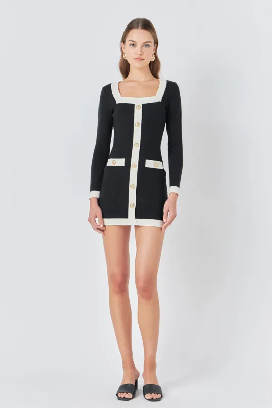 Long-Sleeve Knit Mini Dress sold by Endless Rose
