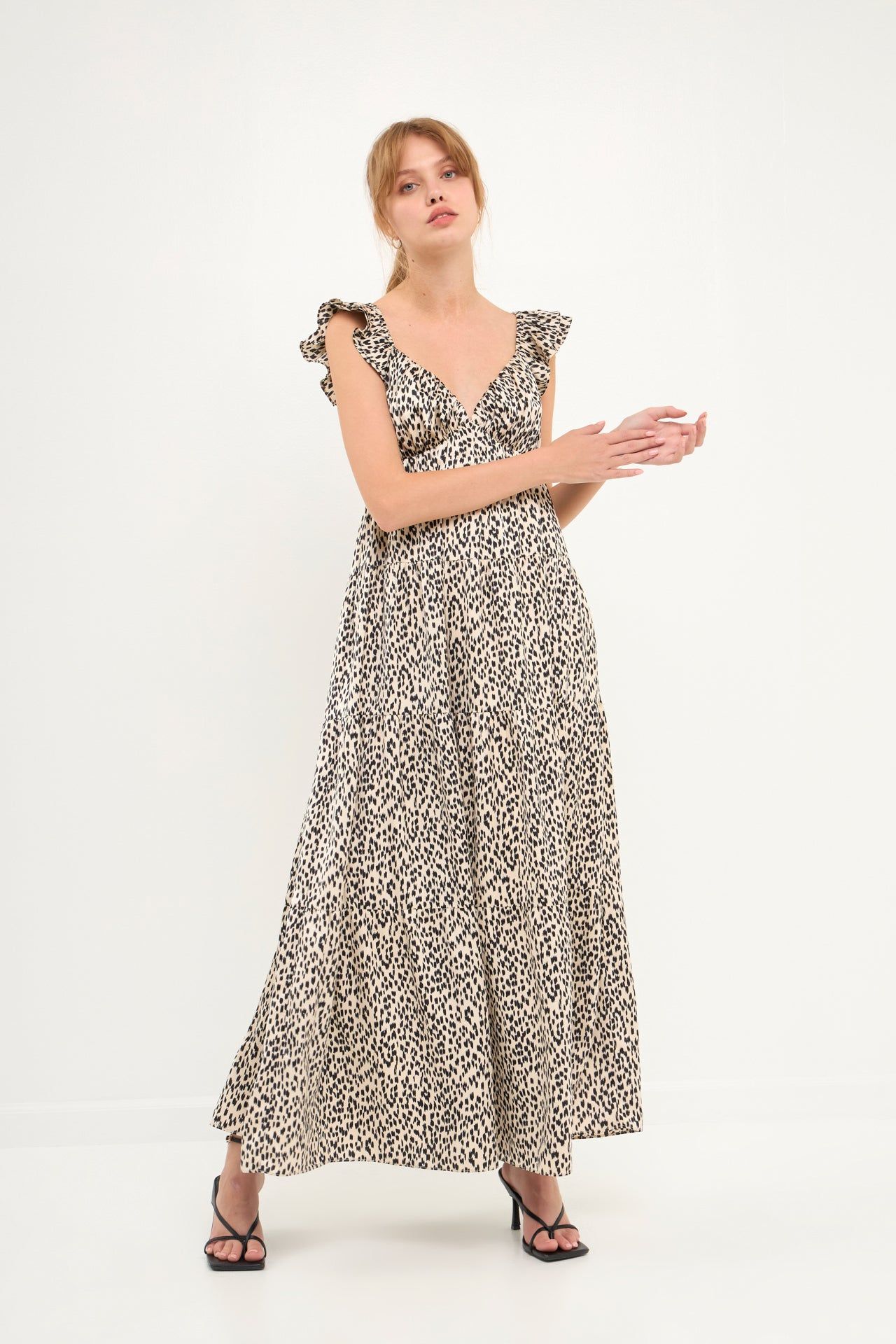 Printed Animal Sweetheart Tiered Maxi Dress sold by Endless Rose product image thumbnail 3