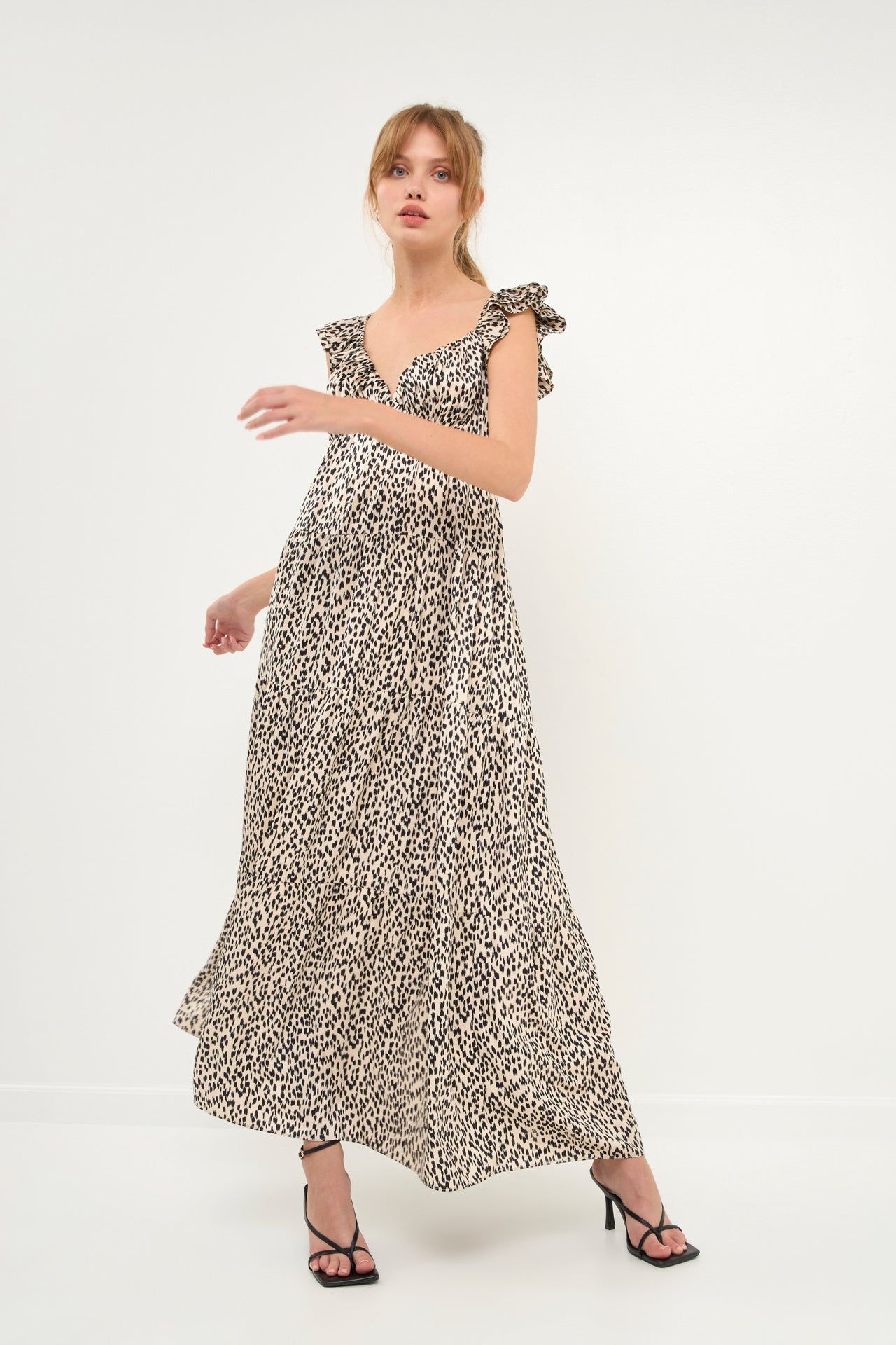 Printed Animal Sweetheart Tiered Maxi Dress sold by Endless Rose product image thumbnail 5