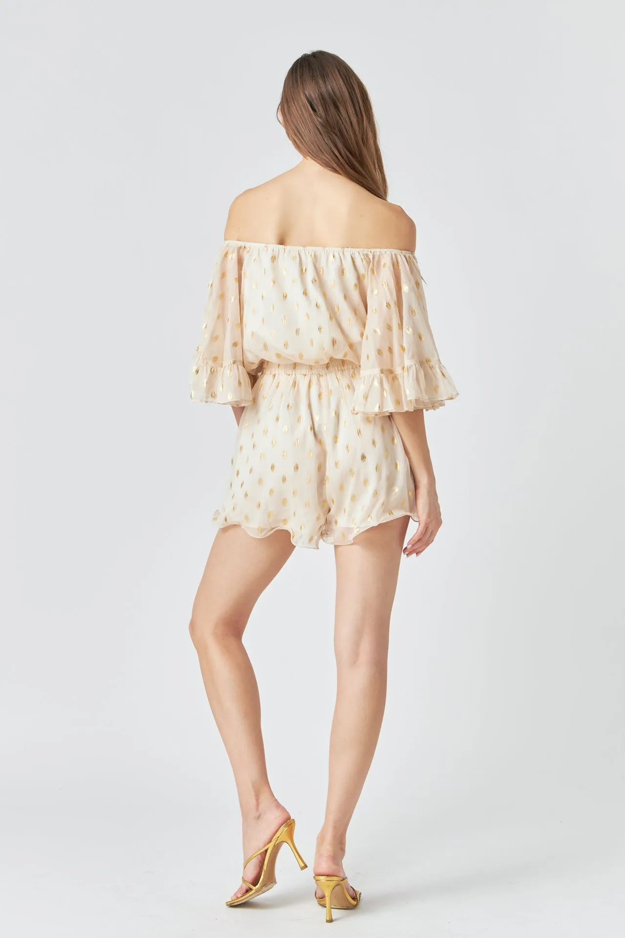 Foil Print Off-Shoulder Romper sold by Endless Rose product image thumbnail 4