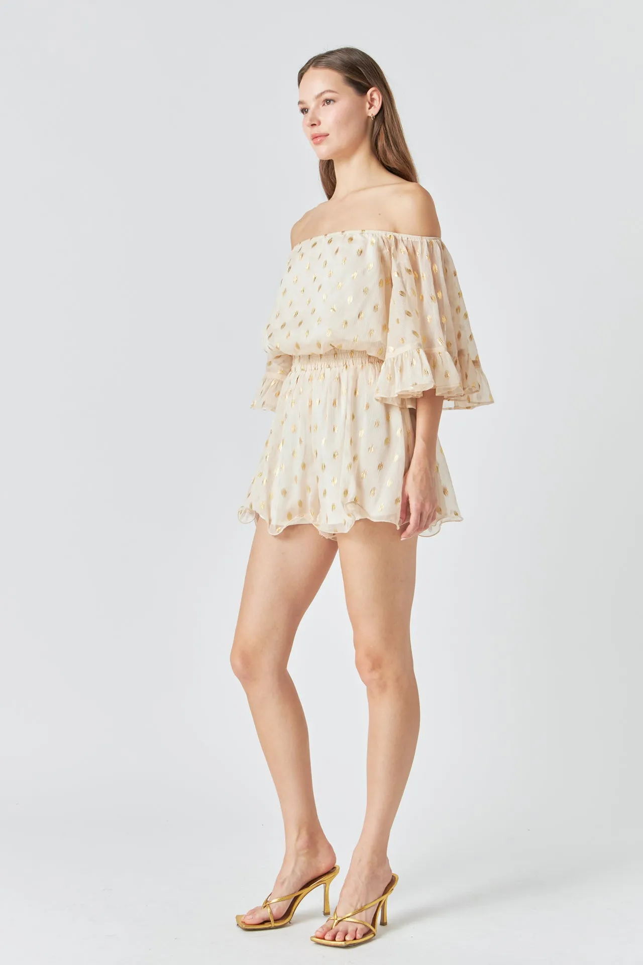 Foil Print Off-Shoulder Romper sold by Endless Rose product image thumbnail 3