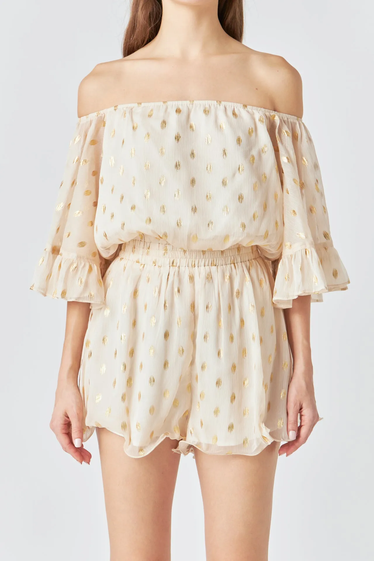 Foil Print Off-Shoulder Romper sold by Endless Rose product image thumbnail 2