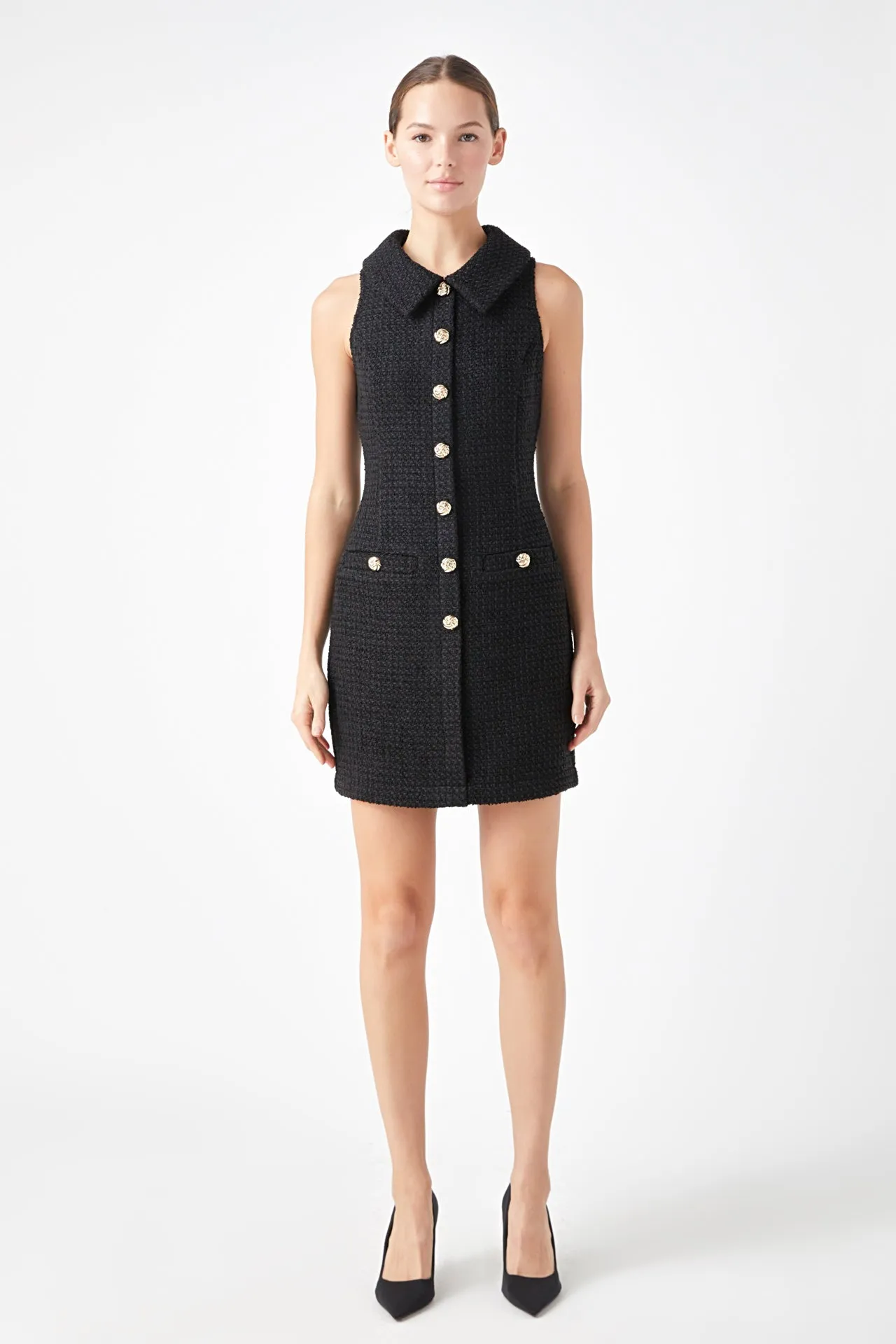 Tweed Halter Mini Dress sold by Endless Rose