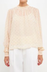Gold Foil Polka Dot Blouse sold by Endless Rose