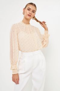 Gold Foil Polka Dot Blouse sold by Endless Rose