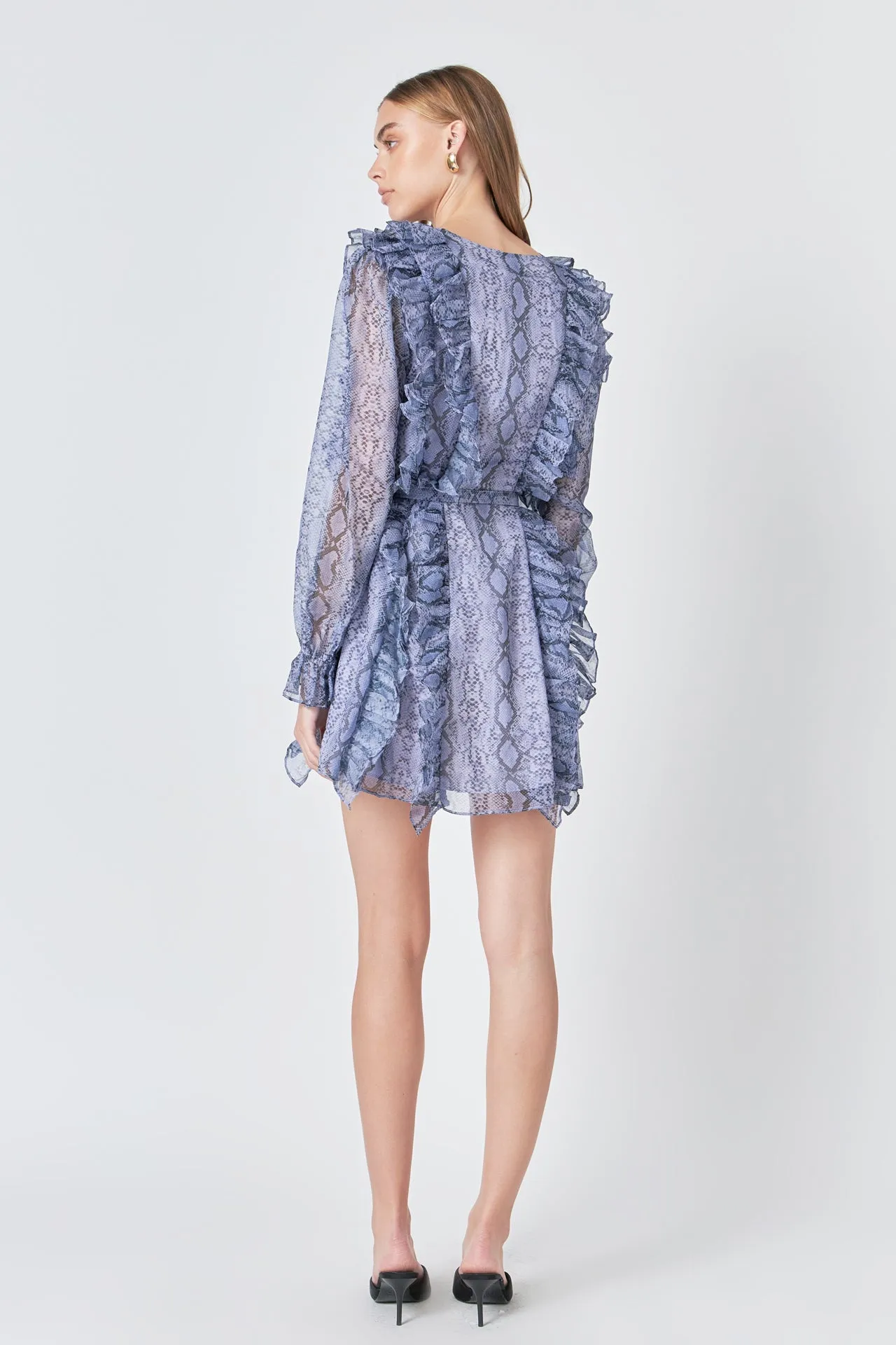 Button Down Long Sleeve Ruffled Mini Dress sold by Endless Rose product image thumbnail 4