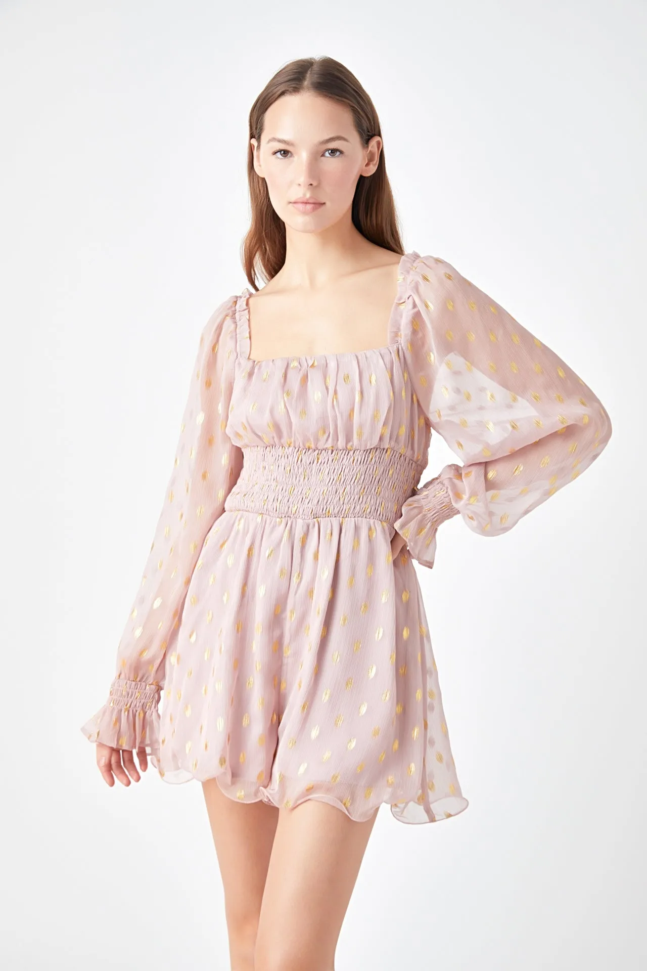Foiled Dot Long Sleeves Romper sold by Endless Rose product image thumbnail 4