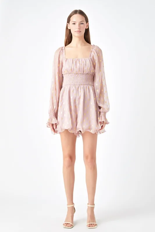 Foiled Dot Long Sleeves Romper sold by Endless Rose