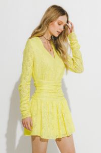 Lace V-Neckline Mini Dress sold by Endless Rose