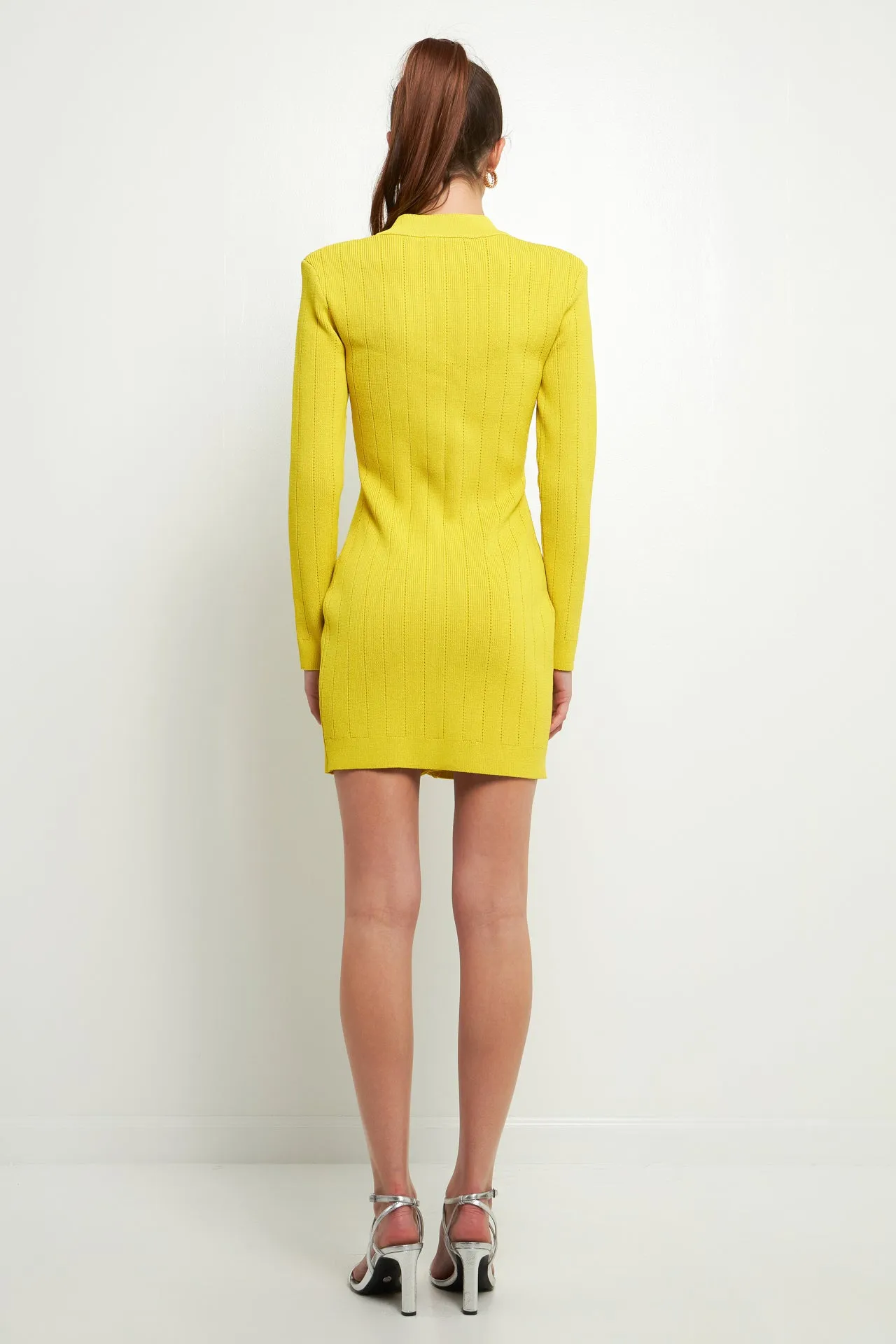 Shank Button V-Neckline Knit Mini Dress - Final sale sold by Endless Rose product image thumbnail 4