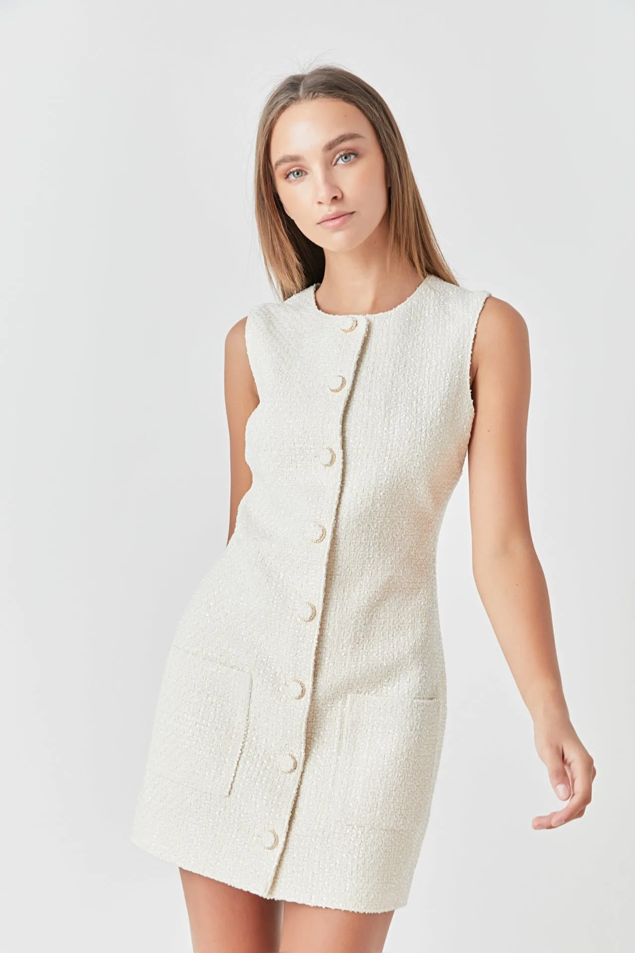 Sleeveless Tweed Mini Dress - Final Sale sold by Endless Rose product image thumbnail 5