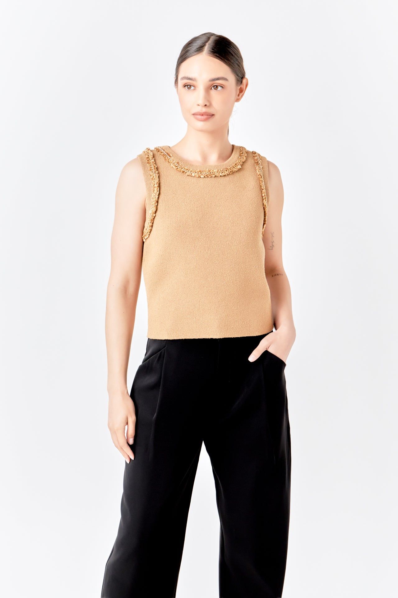 Trim Detail Knit Tank Top sold by Endless Rose product image thumbnail 25