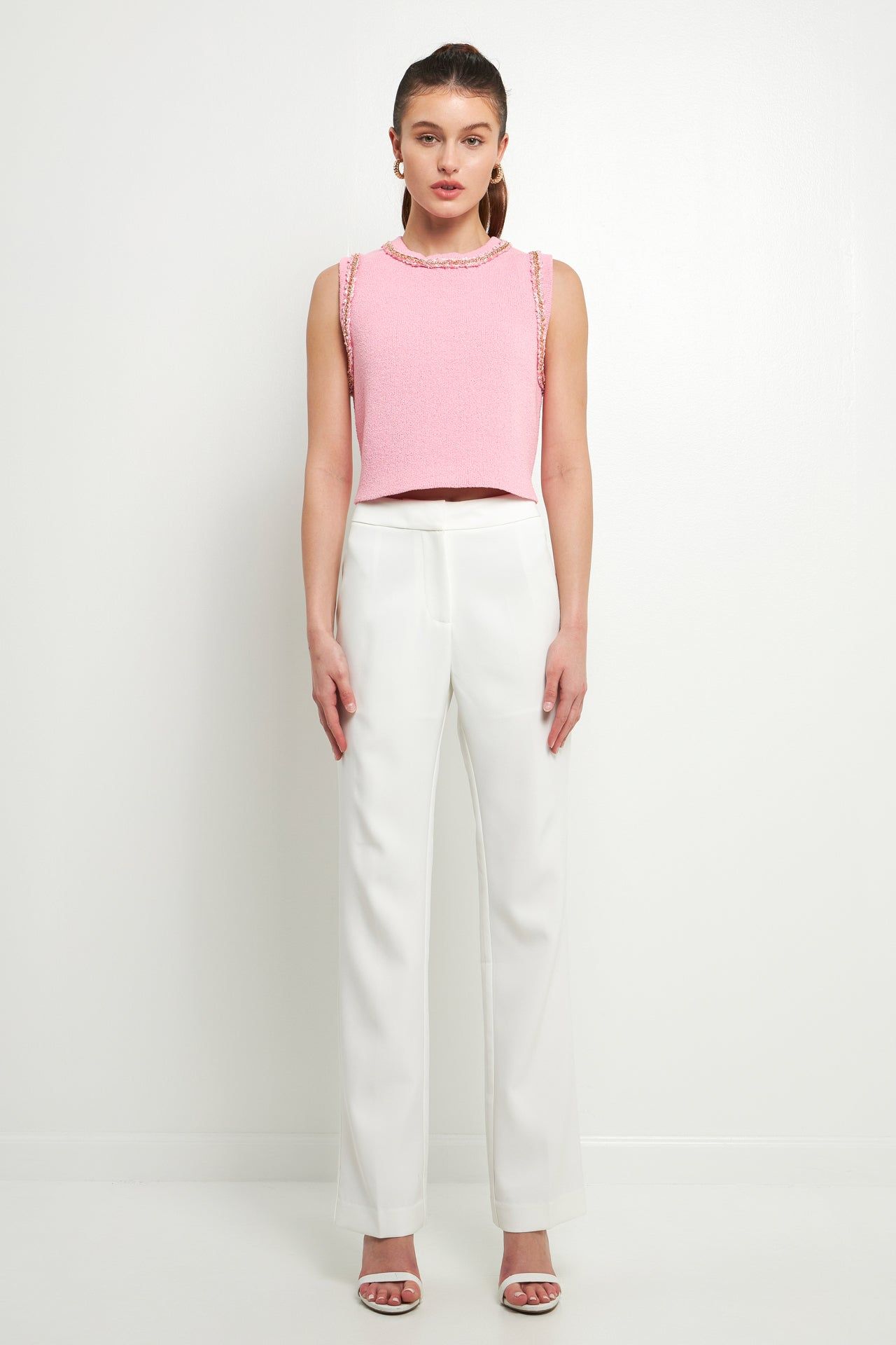 Trim Detail Knit Tank Top sold by Endless Rose