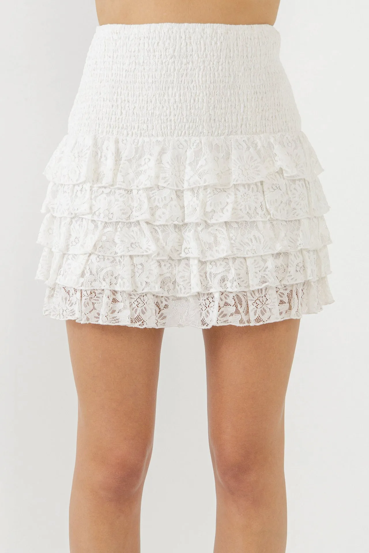 Ruffled Lace Mini Smocked Skirt sold by Endless Rose product image thumbnail 2