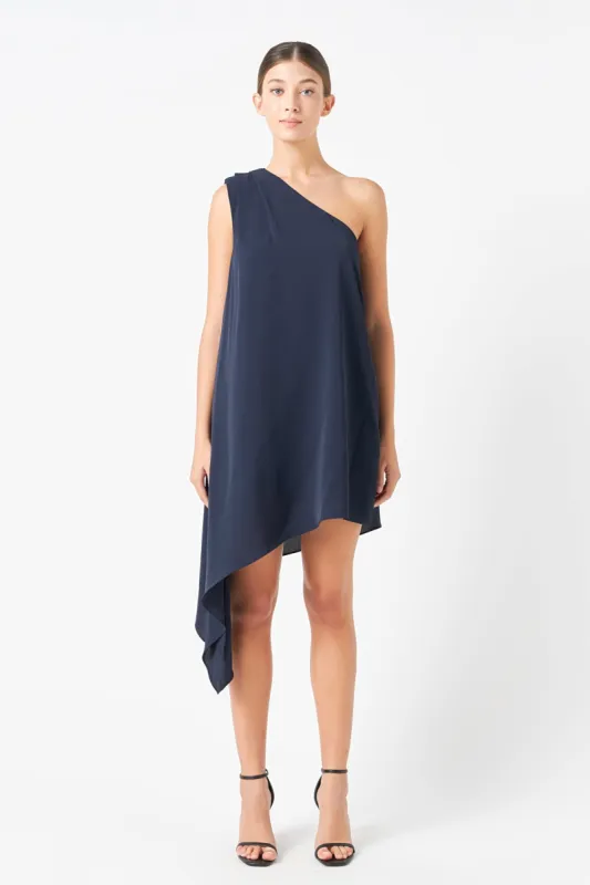 Shoulder Pintucked Asymmetrical Mini Dress - Final Sale sold by Endless Rose