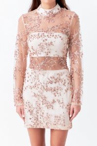 Sequins Embroidered Mini Dress sold by Endless Rose