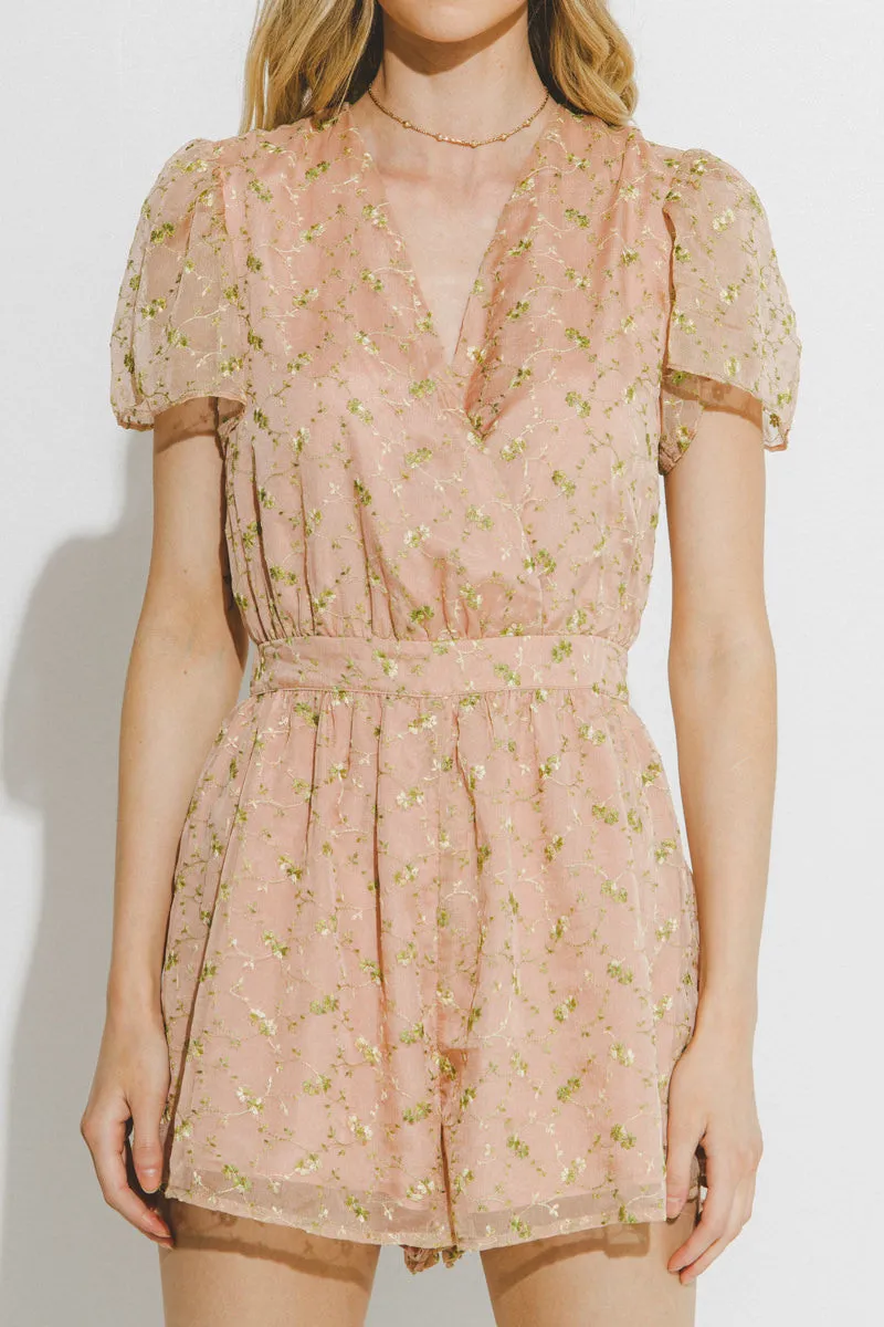 Flower Embroidered Ruffle Sleeve Romper sold by Endless Rose product image thumbnail 2