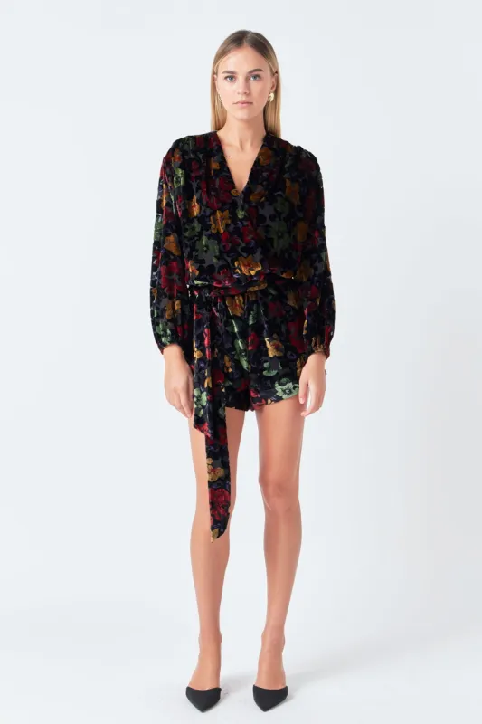 Burnout Velvet Romper sold by Endless Rose