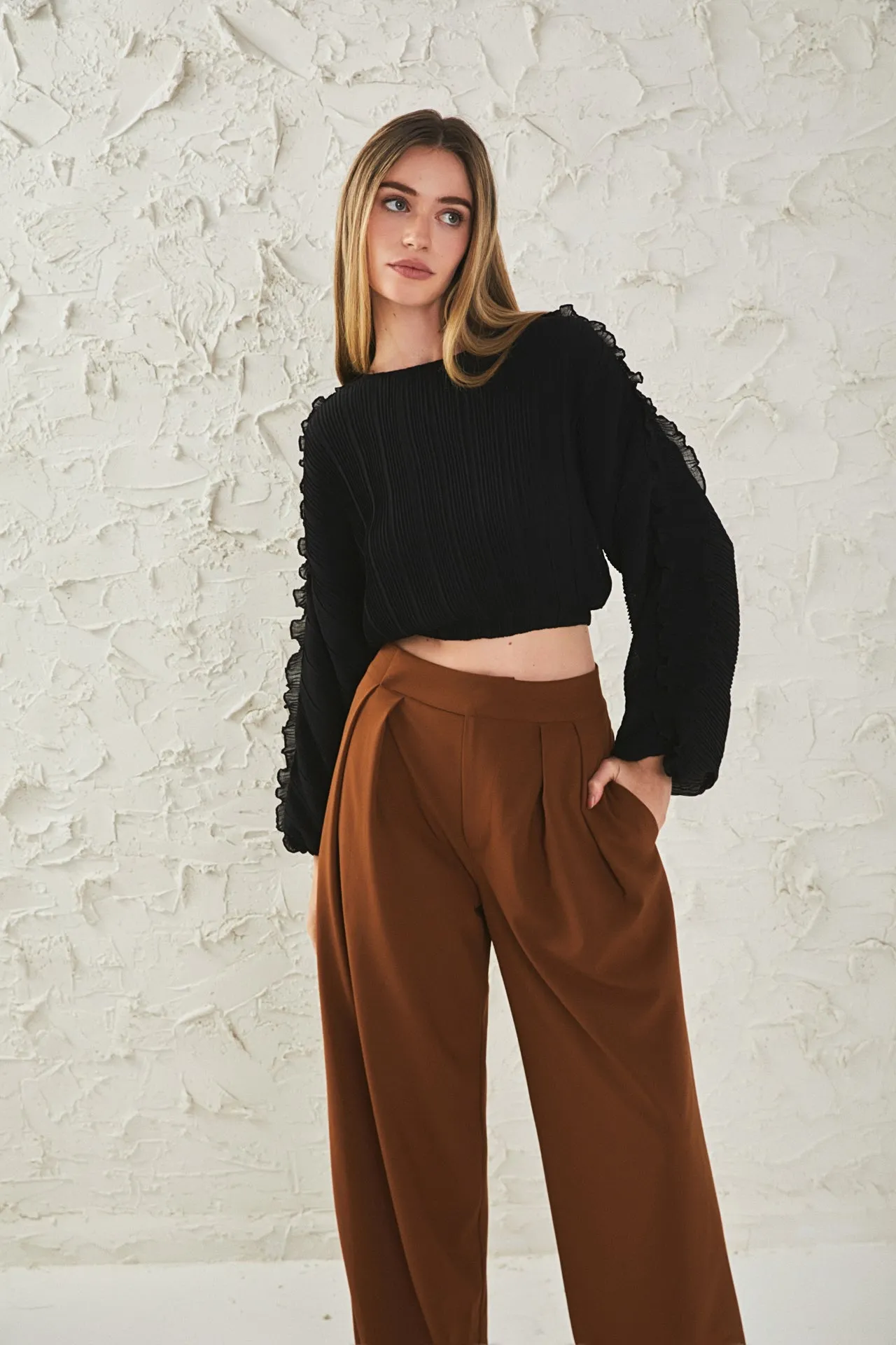 Cropped Plisse Blouse sold by Endless Rose product image thumbnail 5