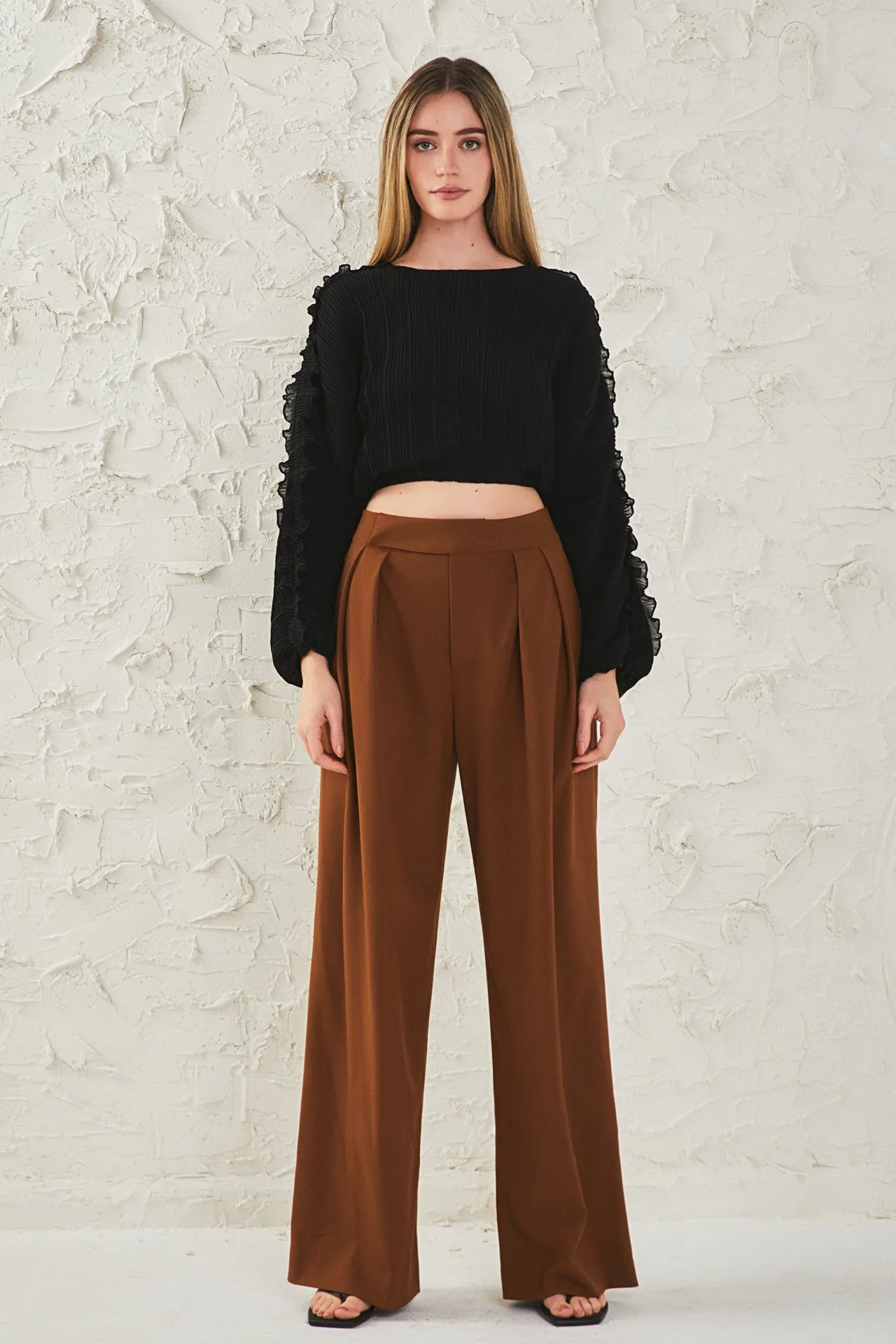 Cropped Plisse Blouse sold by Endless Rose