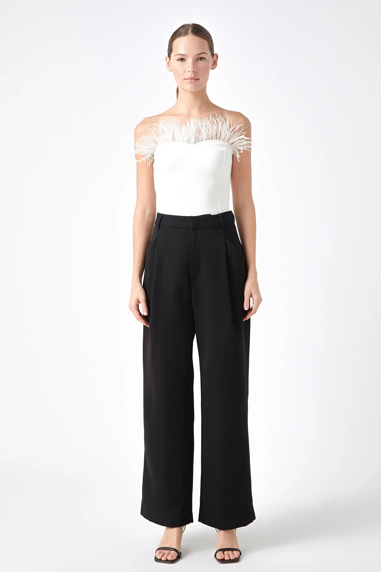 Strapless Knit Feather Top sold by Endless Rose