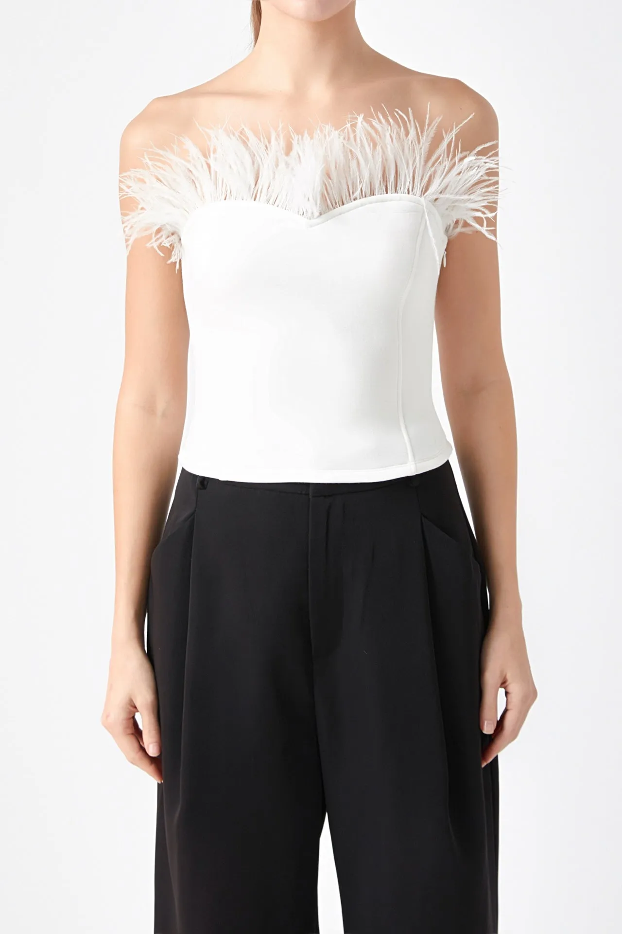 Strapless Knit Feather Top sold by Endless Rose product image thumbnail 2