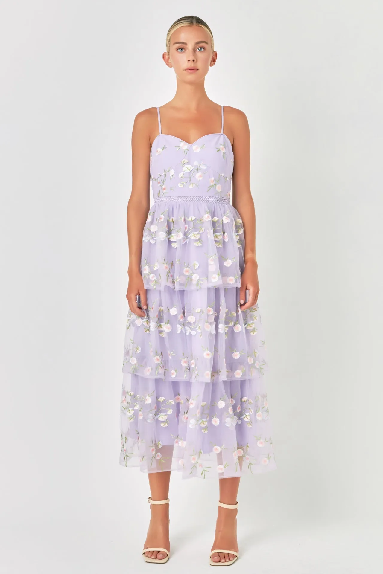 Floral Layered Midi Dress sold by Endless Rose