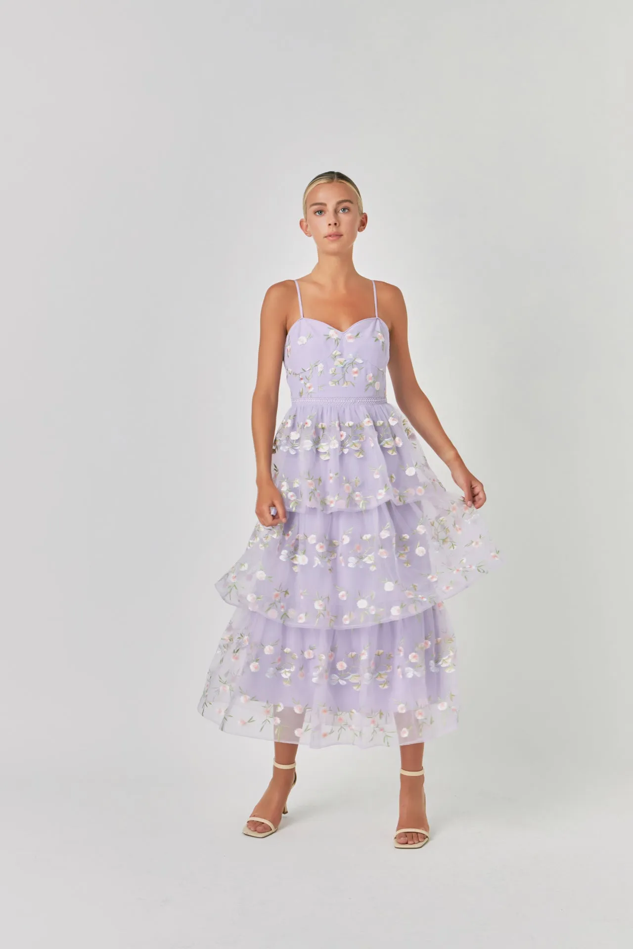Floral Layered Midi Dress sold by Endless Rose product image thumbnail 5