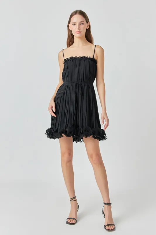 Pleated Chiffon Ruffle Mini Dress sold by Endless Rose
