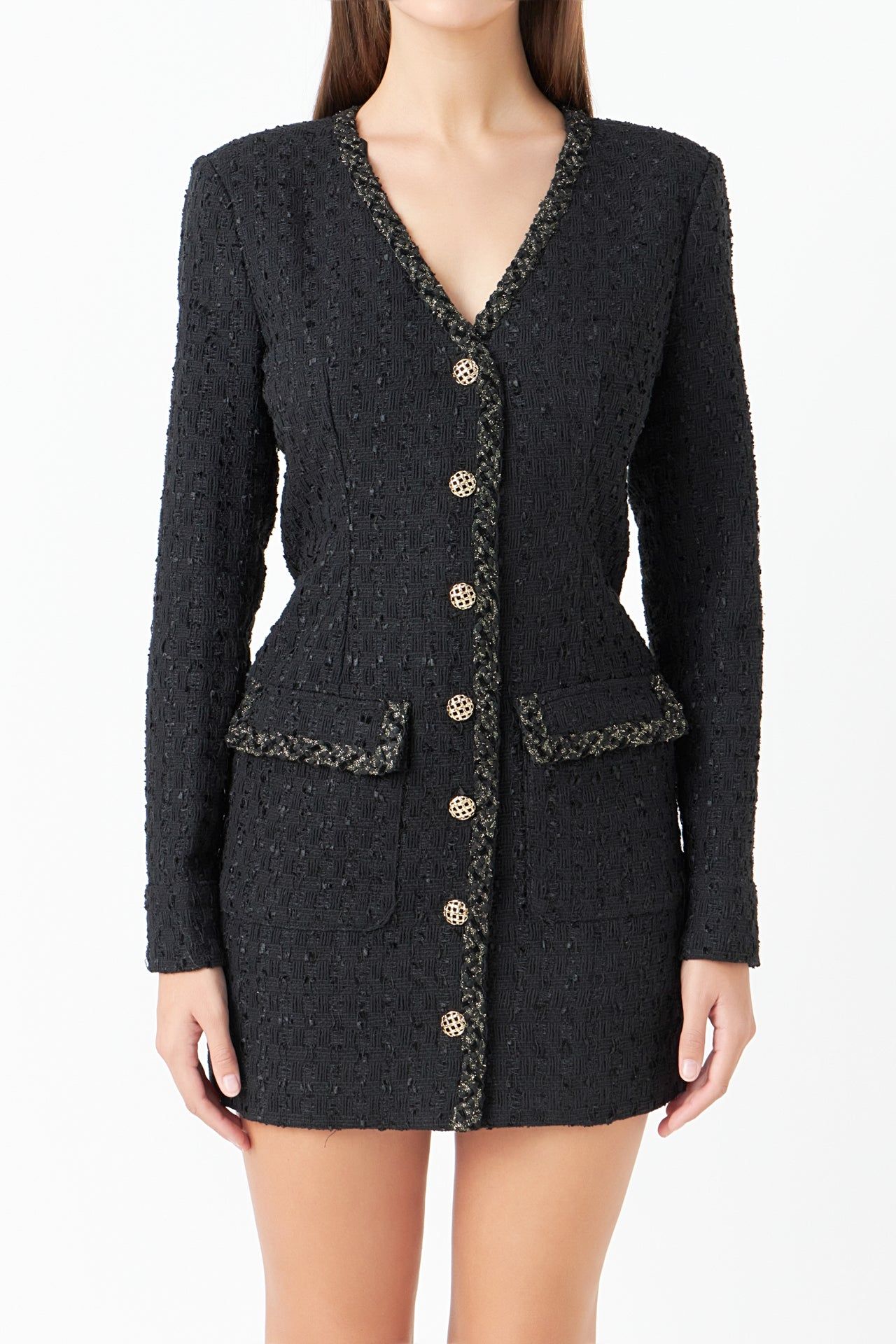 Trim Detail Tweed Dress sold by Endless Rose product image thumbnail 2