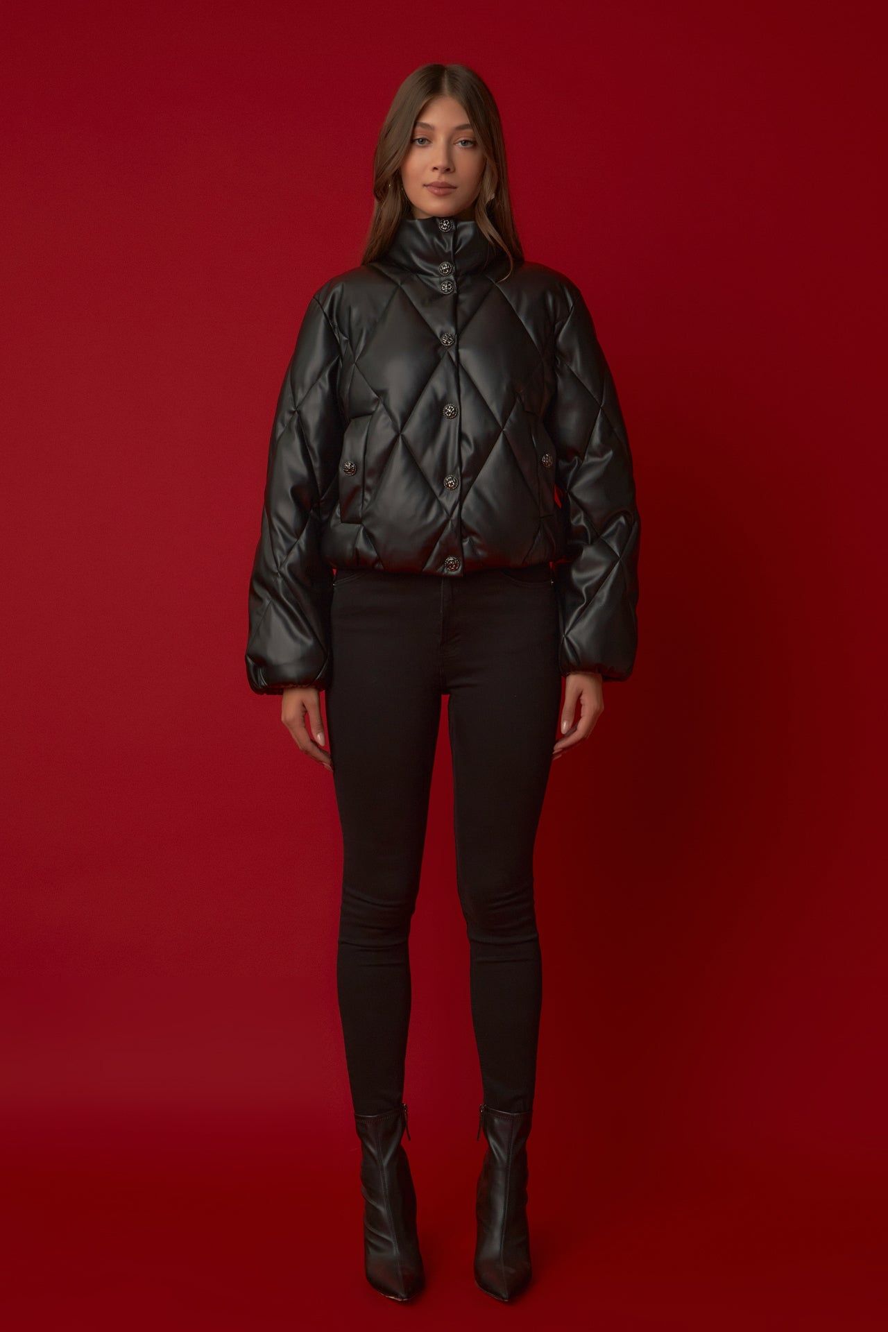 Quilted Pu Bomber sold by Endless Rose