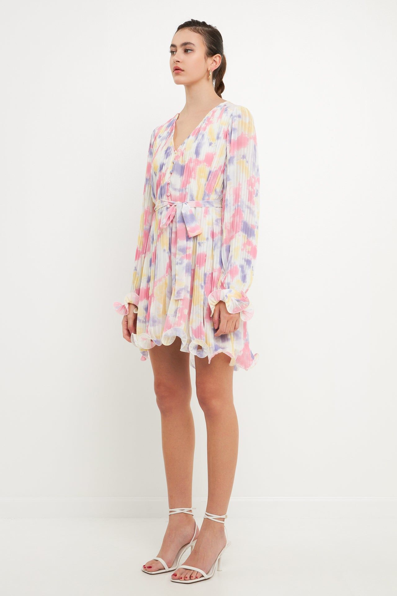 Tie-dye Chiffon Pleated Mini Dress sold by Endless Rose product image thumbnail 3