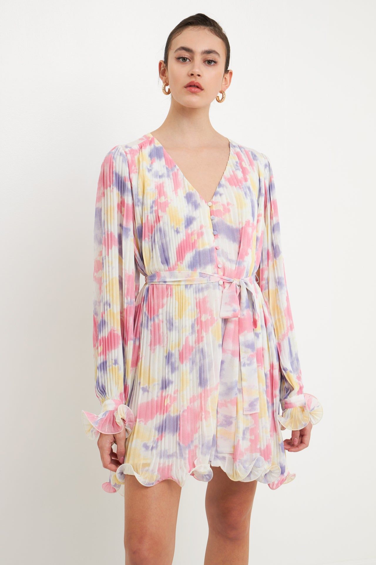 Tie-dye Chiffon Pleated Mini Dress sold by Endless Rose product image thumbnail 5