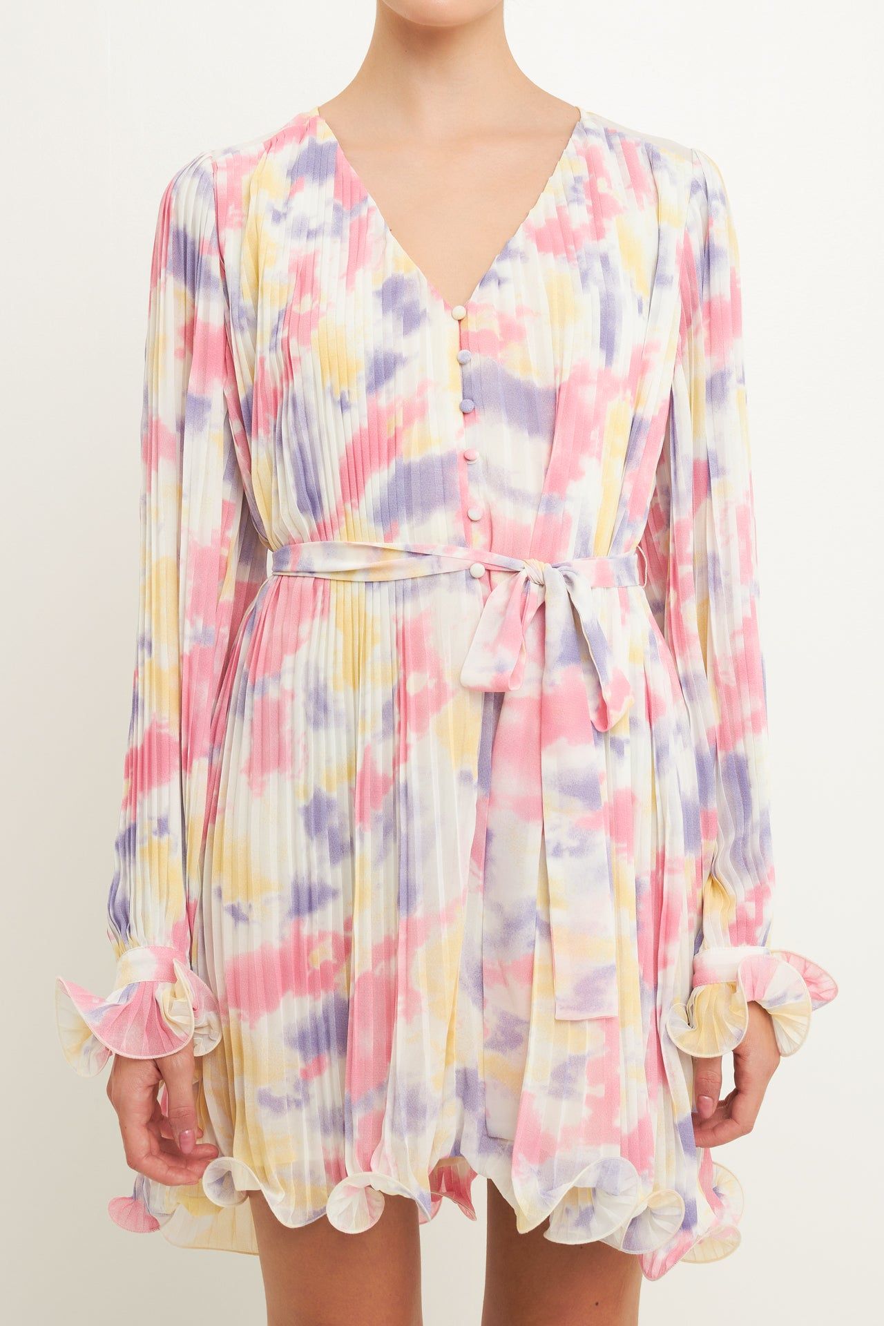 Tie-dye Chiffon Pleated Mini Dress sold by Endless Rose product image thumbnail 2