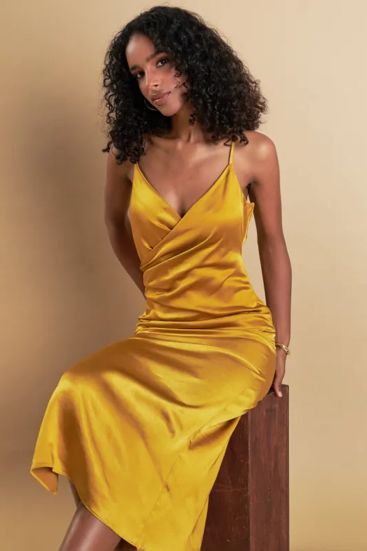 Satin Wrap Midi Dress sold by Endless Rose