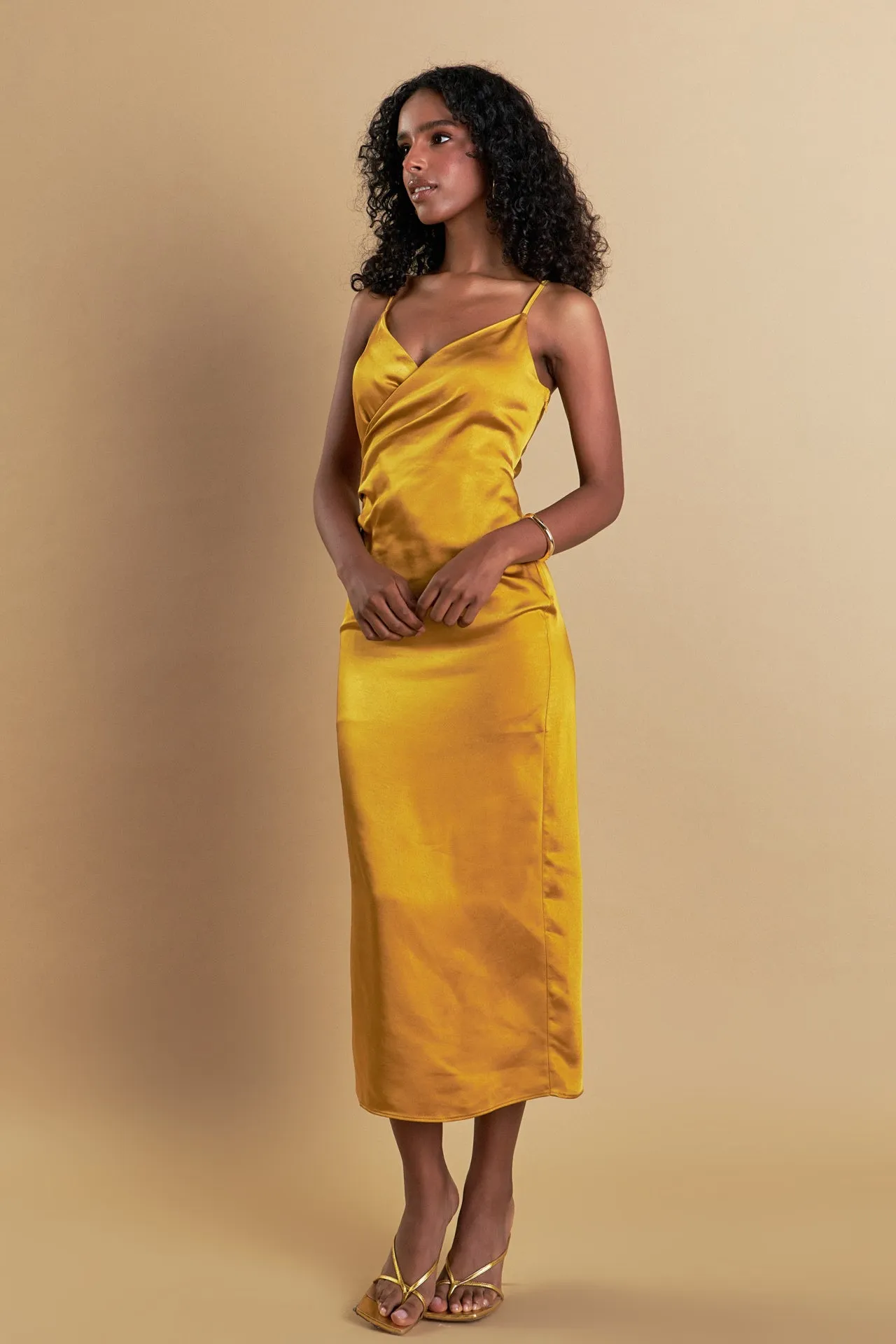 Satin Wrap Midi Dress sold by Endless Rose product image thumbnail 4