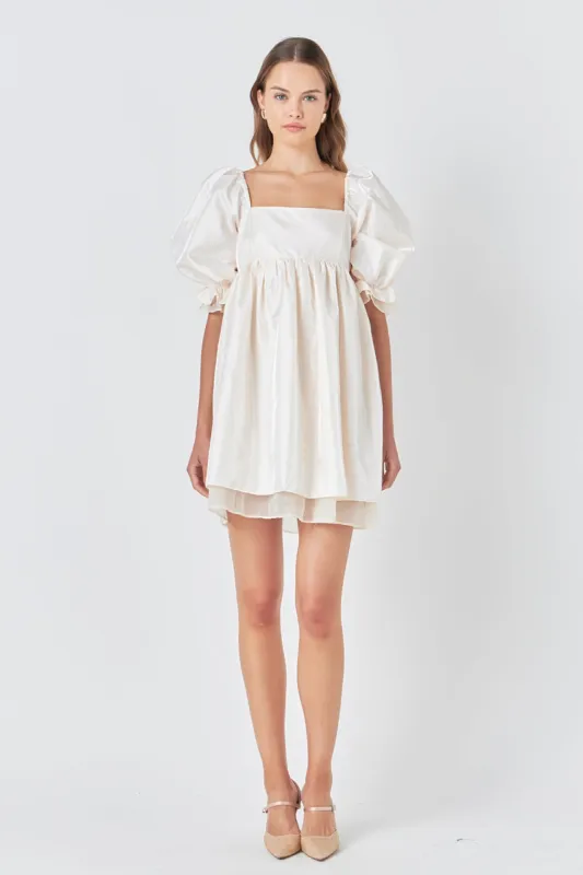 Shiny Puff Sleeve Mini Dress sold by Endless Rose