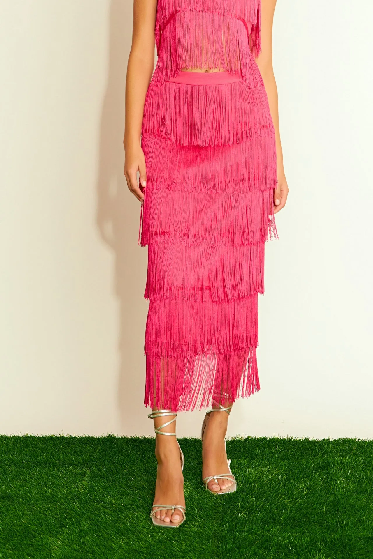 Fringe Tiered Maxi Skirt sold by Endless Rose product image thumbnail 2