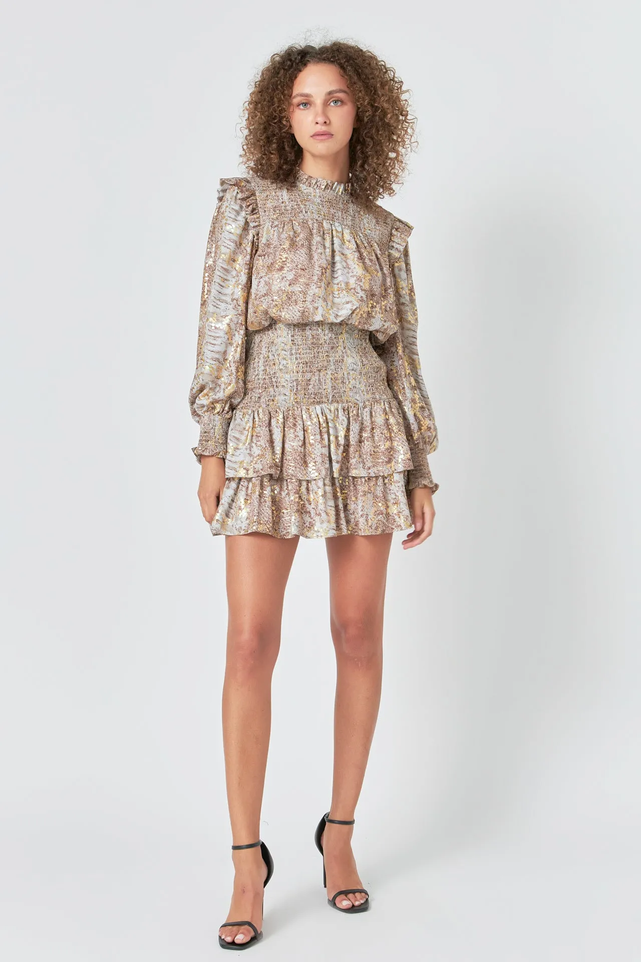 Metallic Animal Print Mini Dress sold by Endless Rose