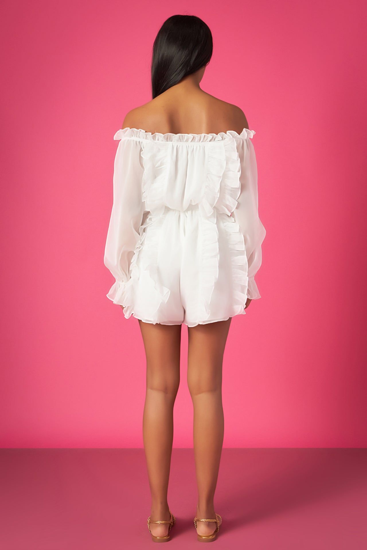 Off the Shoulder Ruffled Romper sold by Endless Rose product image thumbnail 4