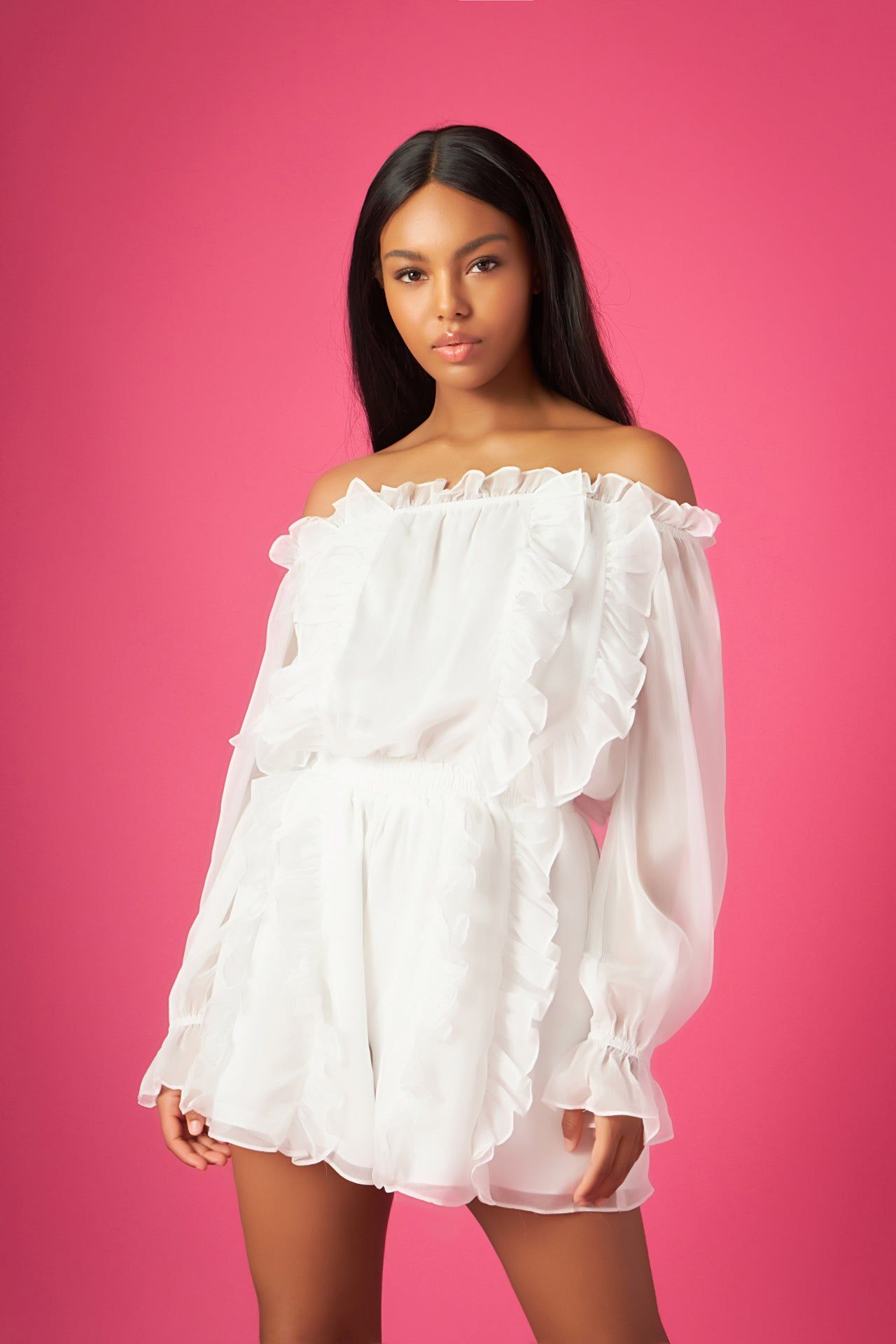Off the Shoulder Ruffled Romper sold by Endless Rose product image thumbnail 5