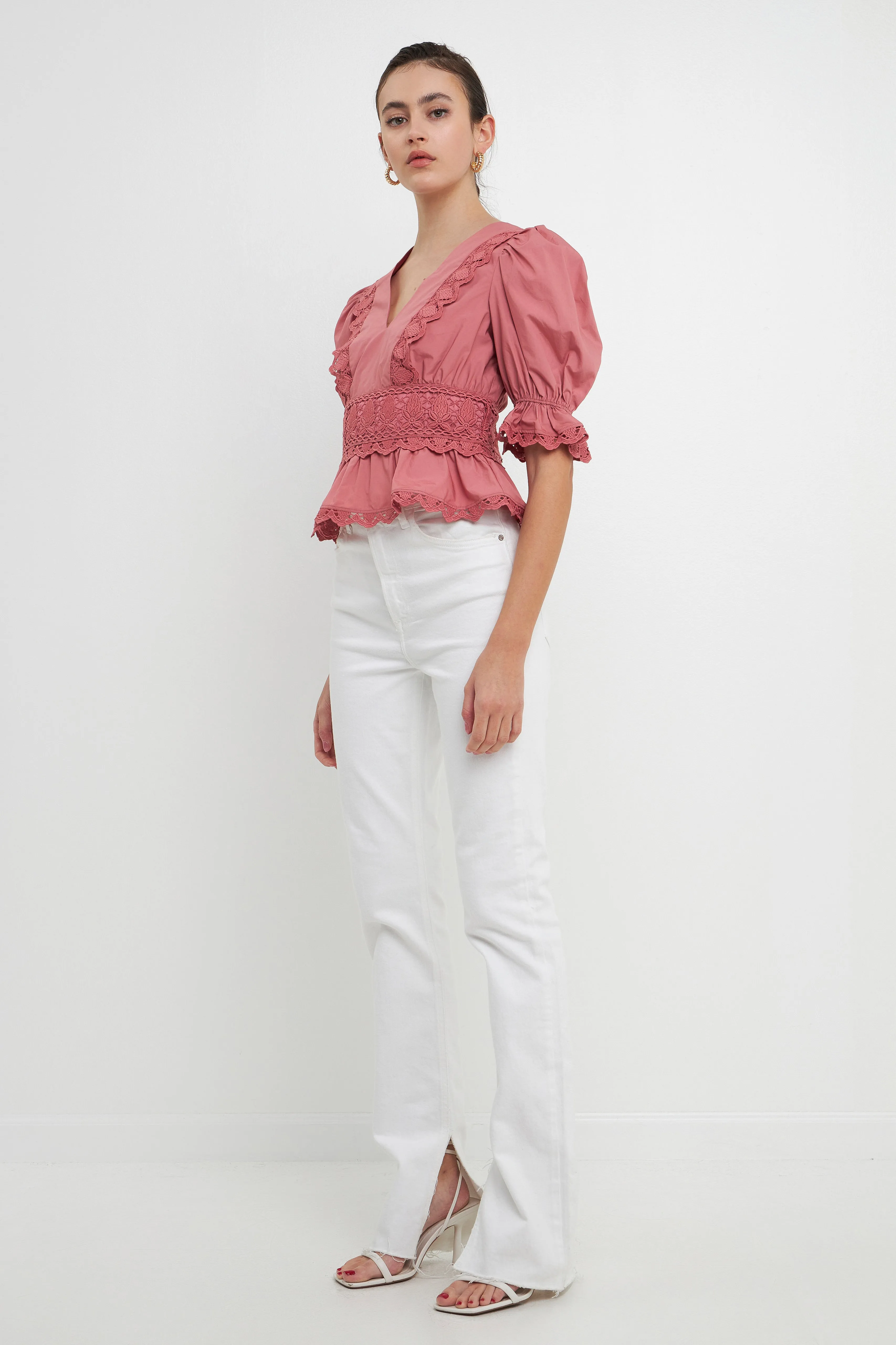 Combination Eyelet Lace Top - Final sale sold by Endless Rose product image thumbnail 3