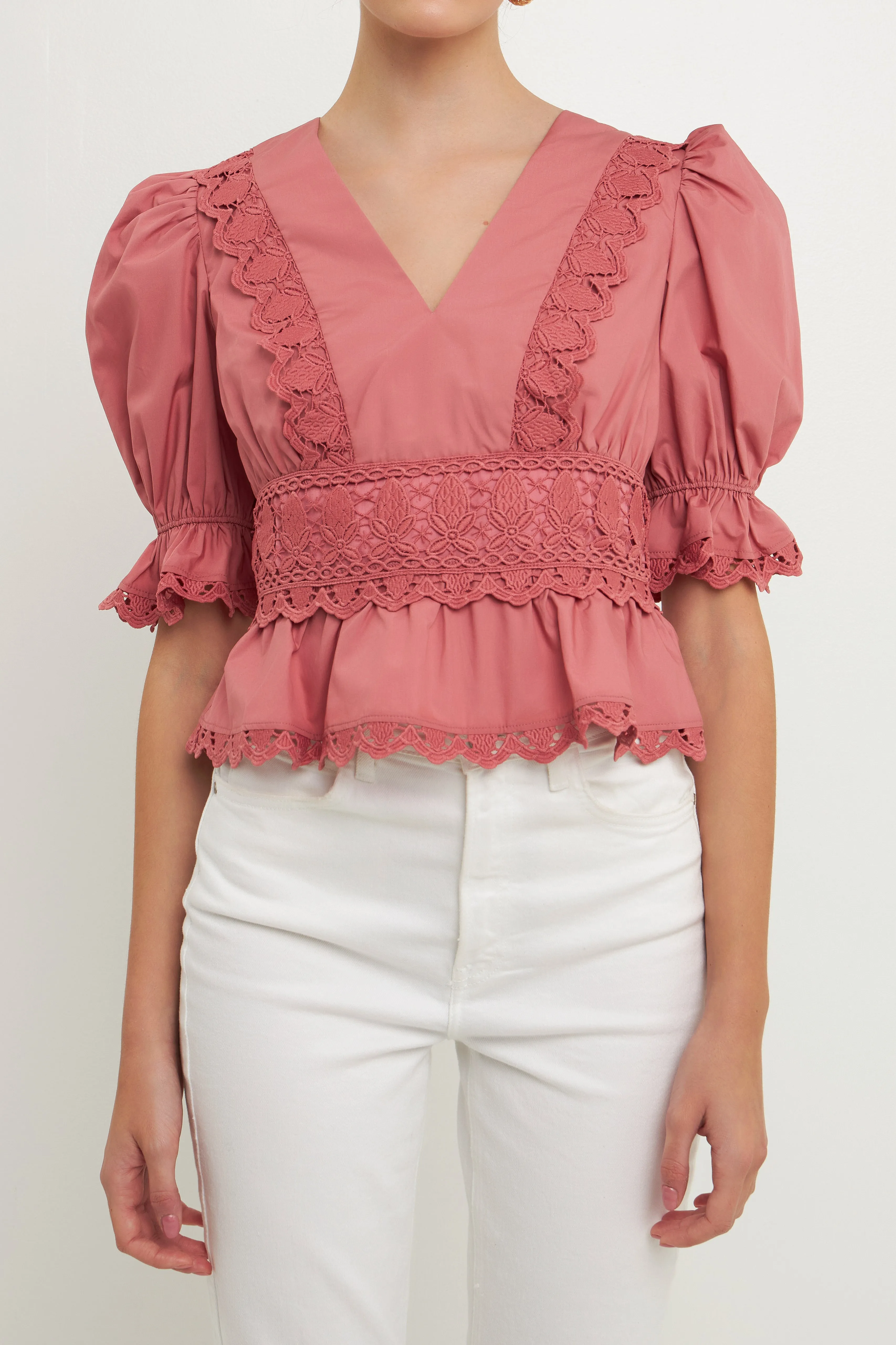 Combination Eyelet Lace Top - Final sale sold by Endless Rose product image thumbnail 2