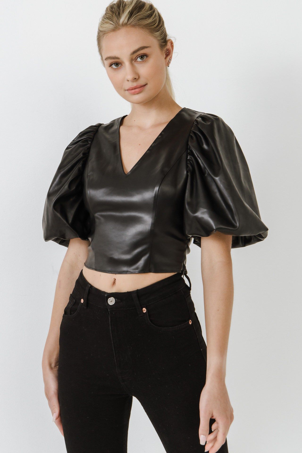 Pu Puff Sleeve Top sold by Endless Rose product image thumbnail 5