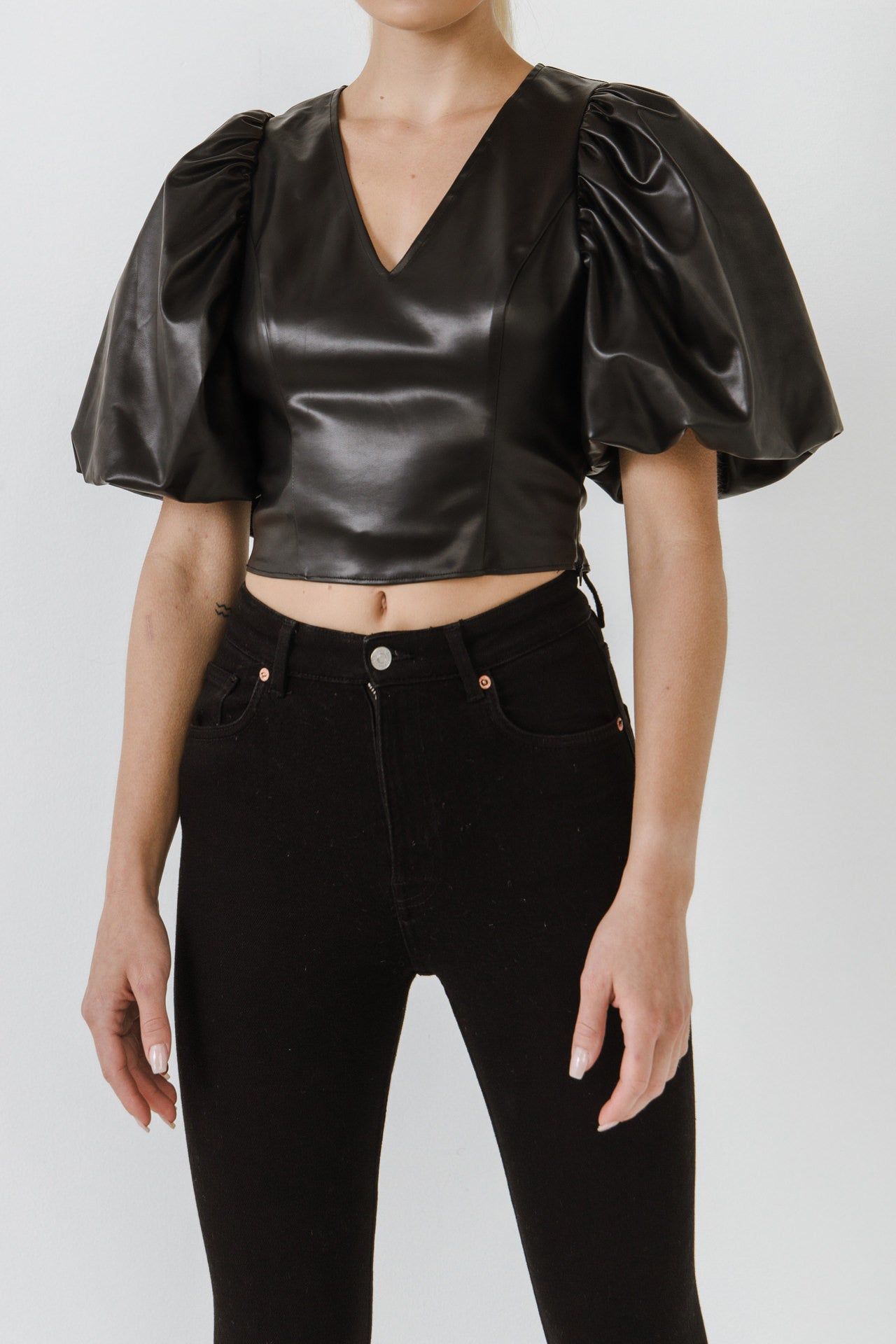 Pu Puff Sleeve Top sold by Endless Rose product image thumbnail 2