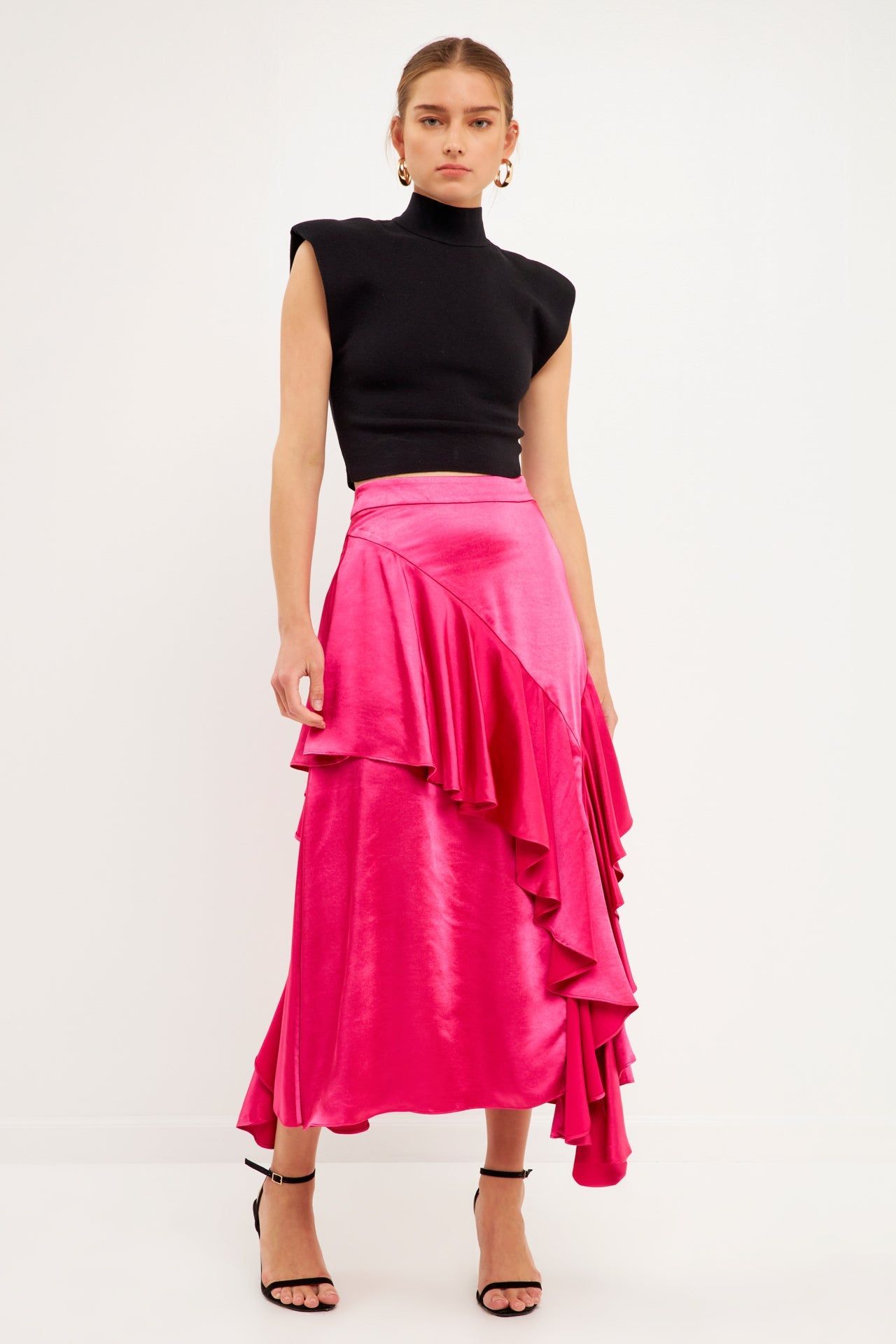 Satin Waterfall Midi Skirt sold by Endless Rose product image thumbnail 6