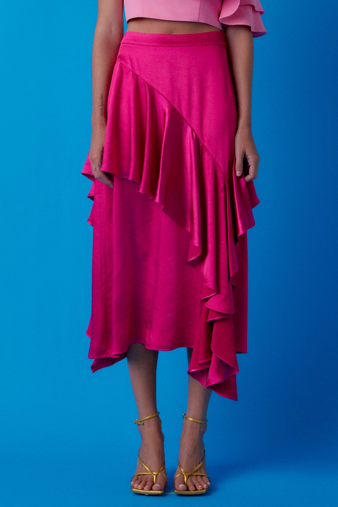 Satin Waterfall Midi Skirt sold by Endless Rose product image thumbnail 2