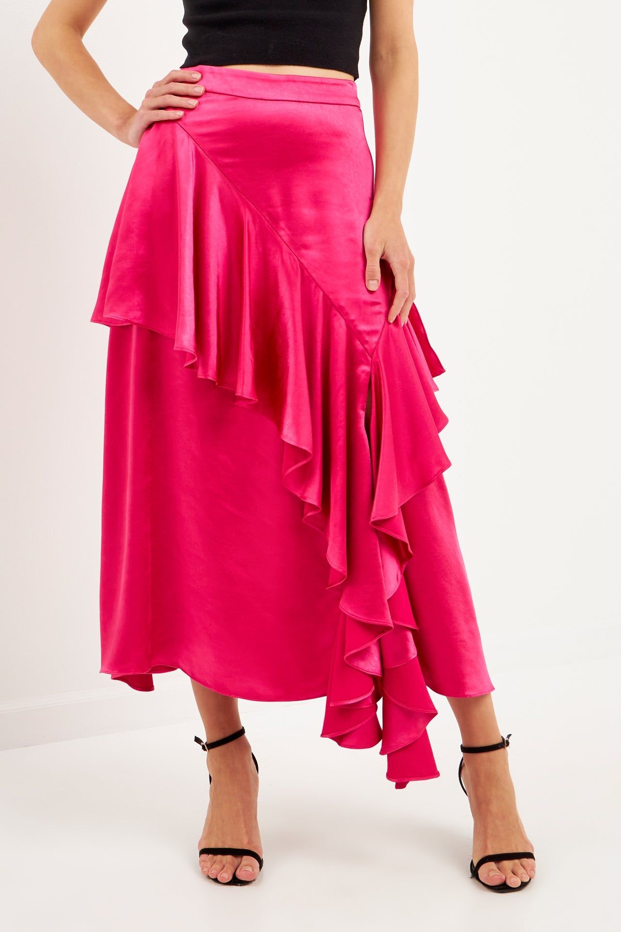 Satin Waterfall Midi Skirt sold by Endless Rose product image thumbnail 7